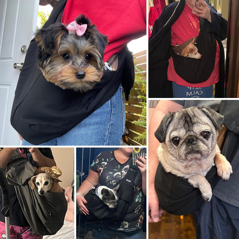 SlowTon dog carrier sling cozy fit demonstrates comfortable transport for small pets