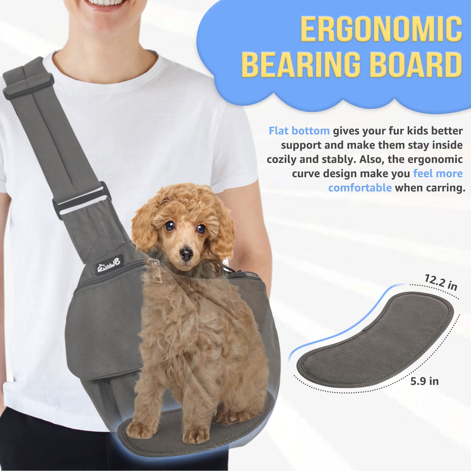 SlowTon dog carrier sling drawstring opening securing pet during outings