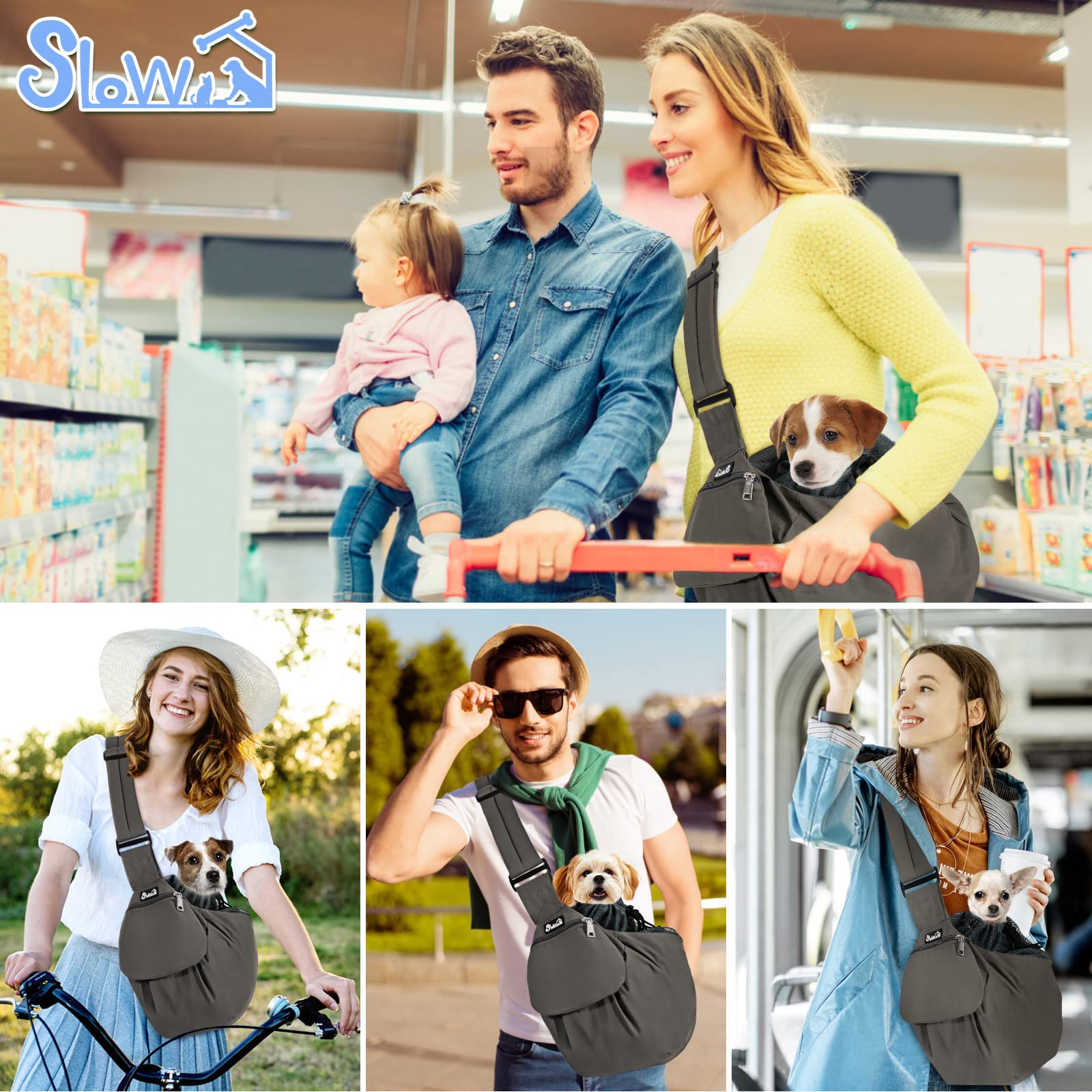 SlowTon dog carrier sling machine-washable design for quick cleanup after adventures