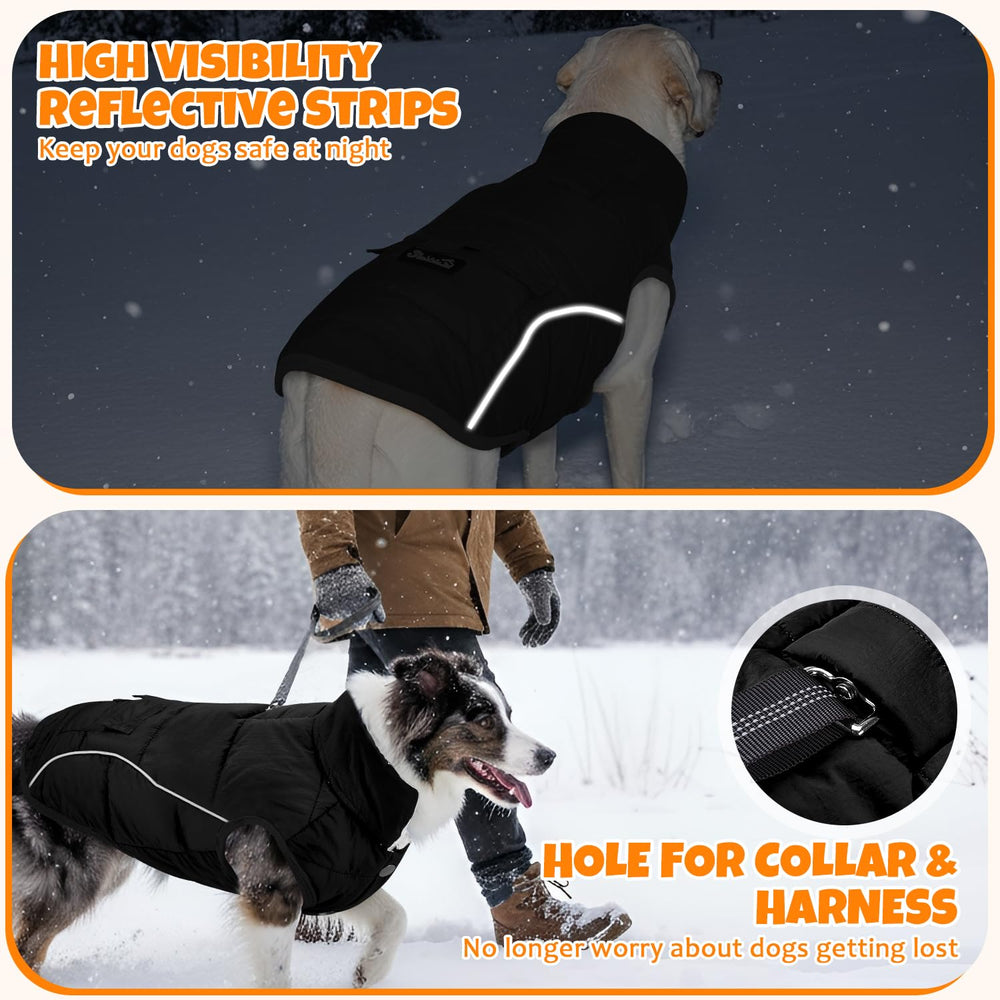 SlowTon Dog Coat four metal snaps for easy on/off.