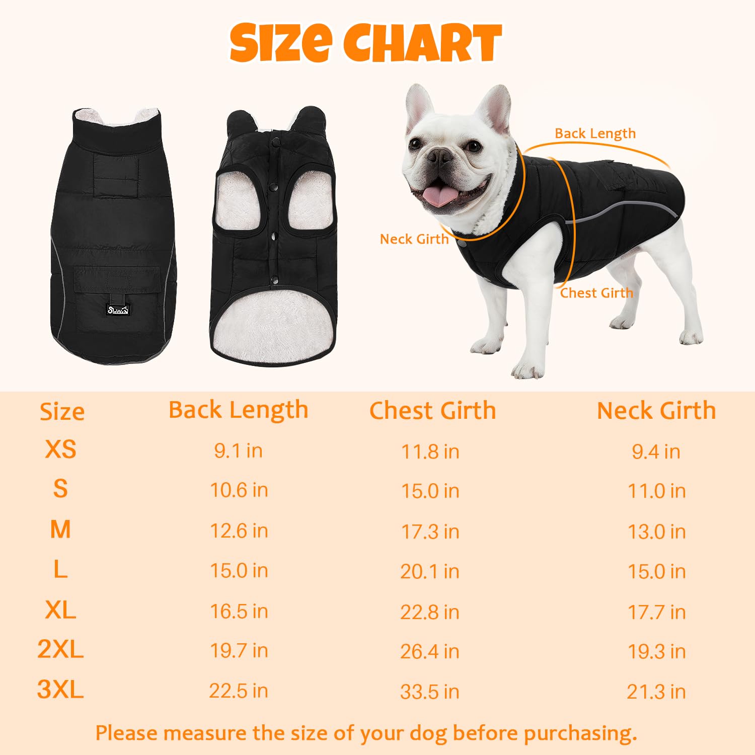 SlowTon Dog Coat elastic edges ensure flexible, snug fit.