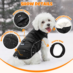 SlowTon Dog Coat reflective strips improve night visibility for safety.