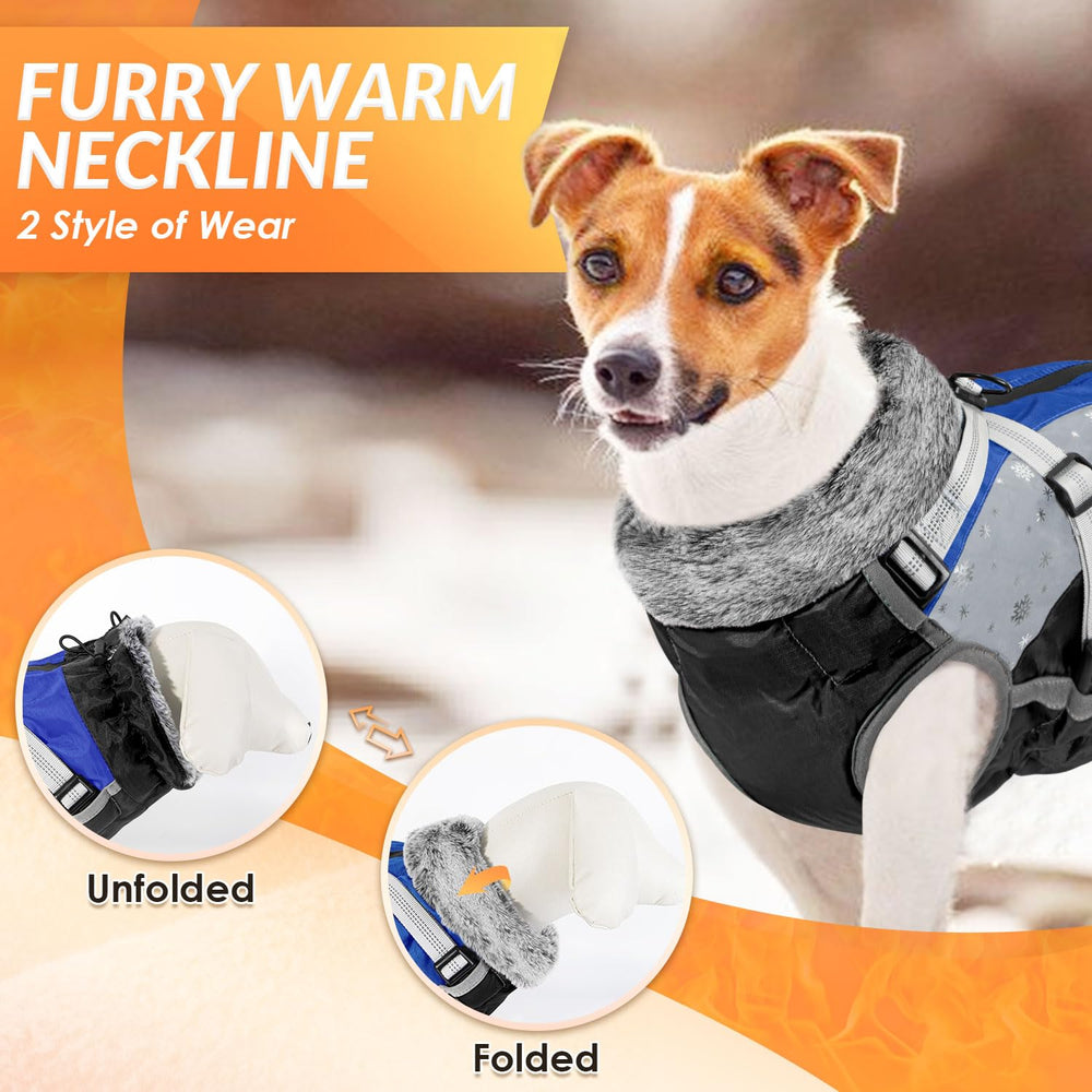 SlowTon dog jacket waterproof back zipper enables easy dressing and undressing.