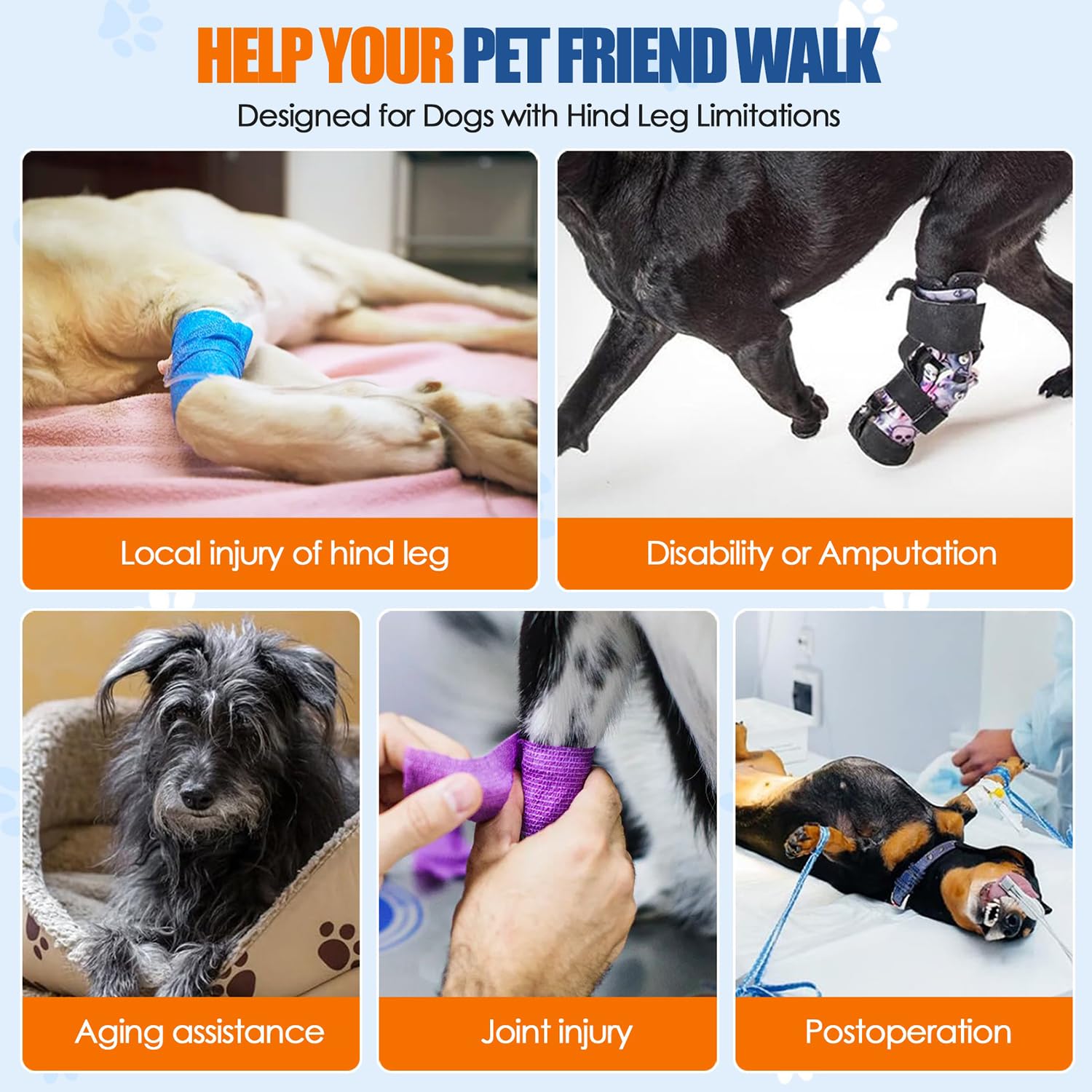 SlowTon Dog Lift Harness relief opening demonstrates easy urination while wearing the harness.