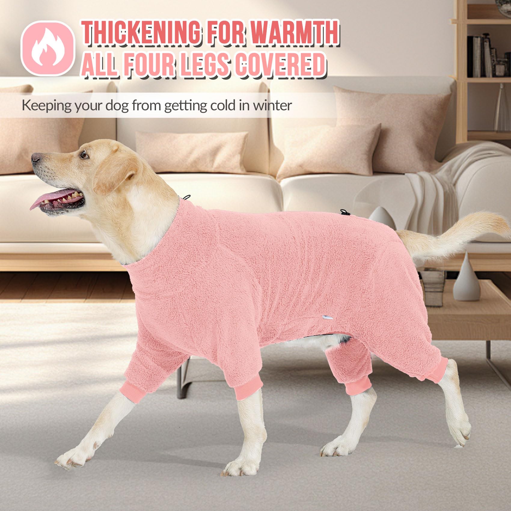 SlowTon dog pajamas traction rope opening keeps leash access without removing clothing.