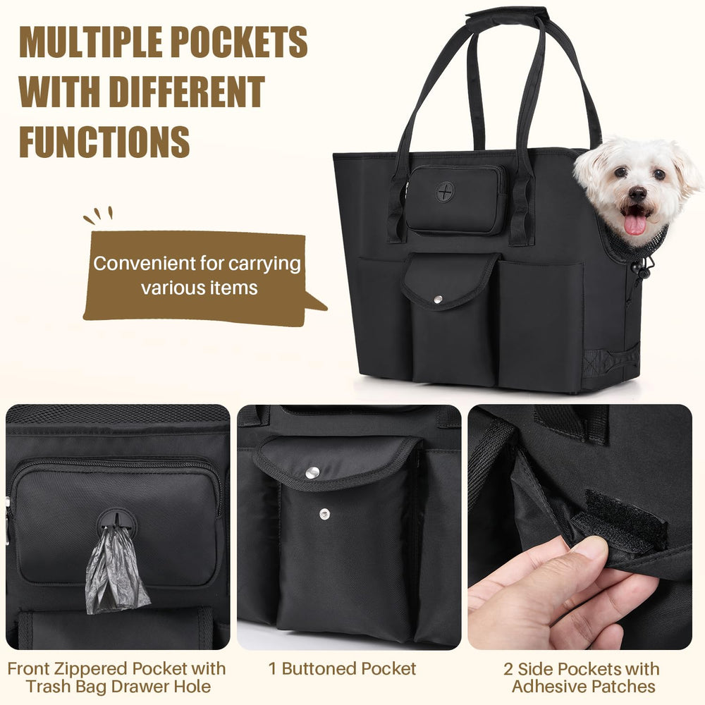 SlowTon dog purse interior layout emphasizes organized pockets for essentials