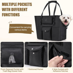 SlowTon dog purse interior layout emphasizes organized pockets for essentials