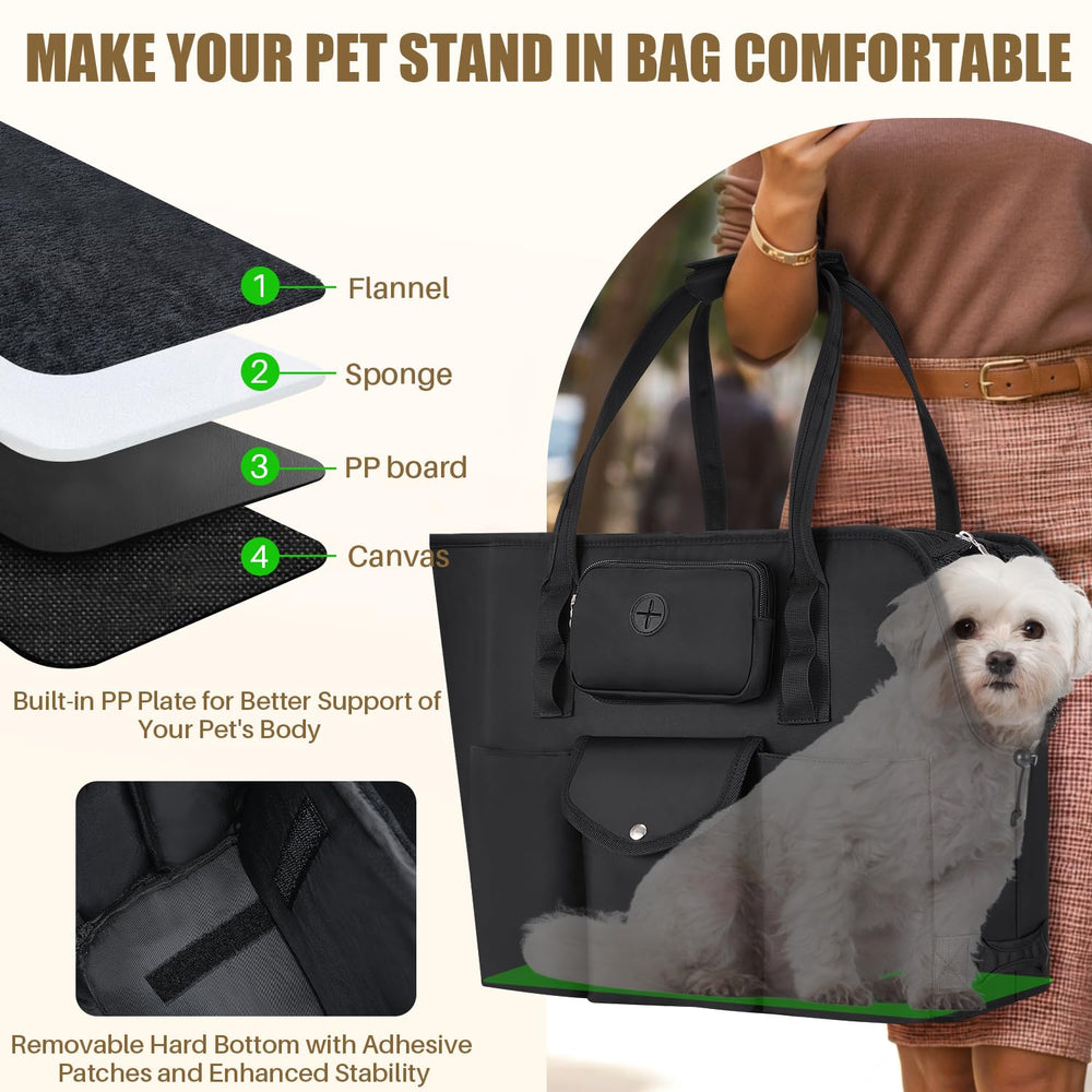 SlowTon dog purse luggage strap demonstrates hands-free travel compatibility