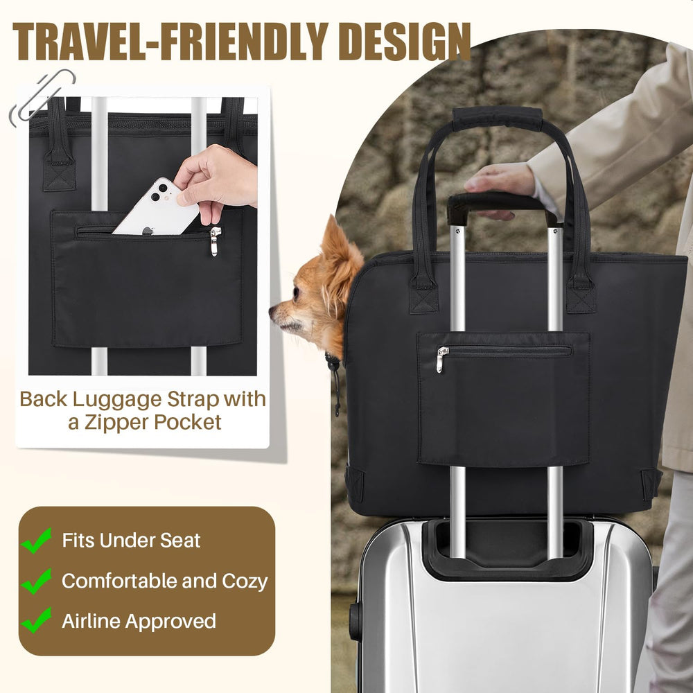 SlowTon dog purse removable bottom highlights stable surface for small dogs