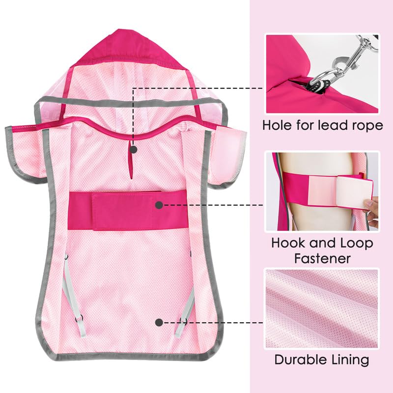 SlowTon dog raincoat back-leash-hole design allows easy leash access during walks.