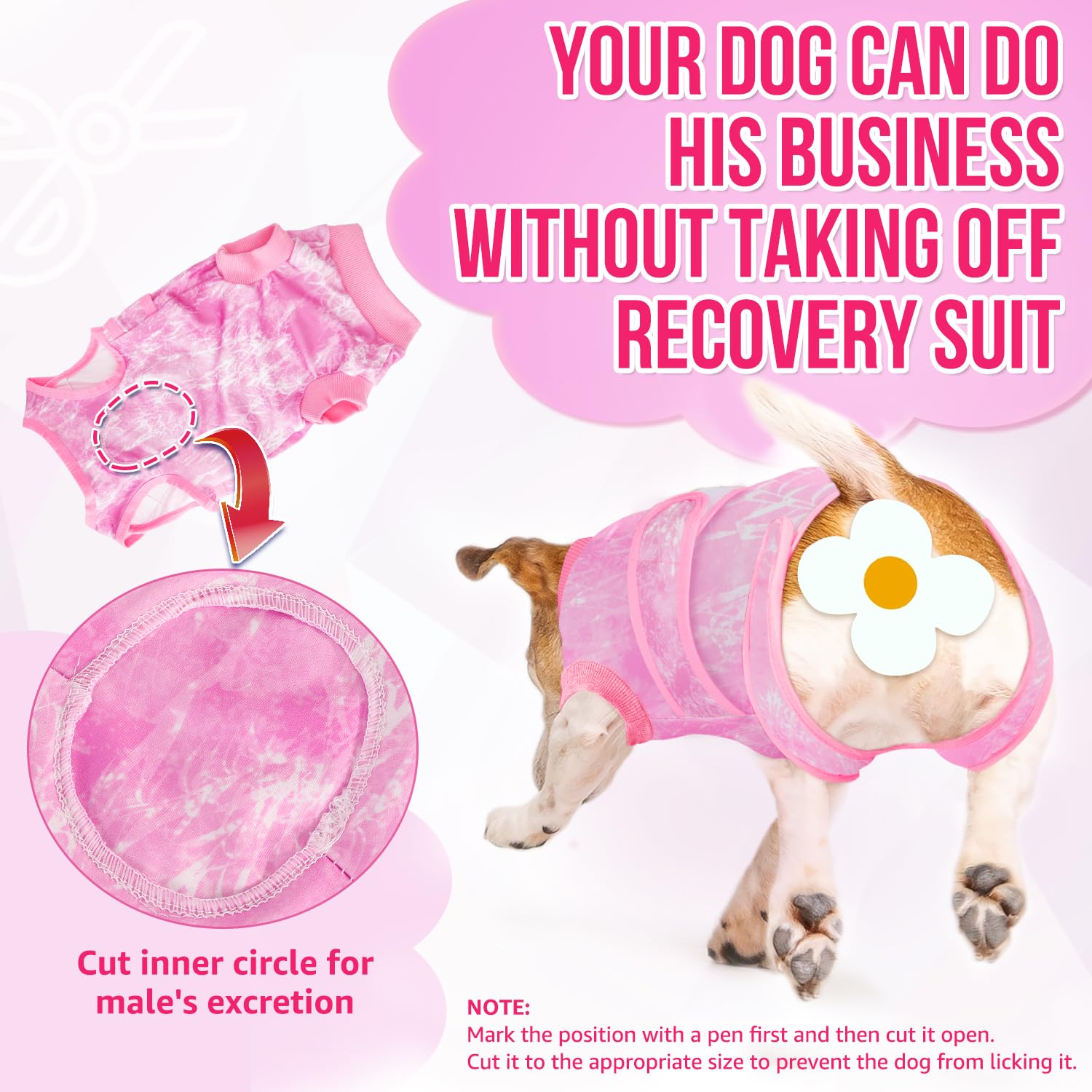 SlowTon dog recovery suit pink comfort improves anxiety during recovery
