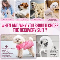 SlowTon dog recovery suit pink-xl toilet-friendly design enabling bathroom breaks.