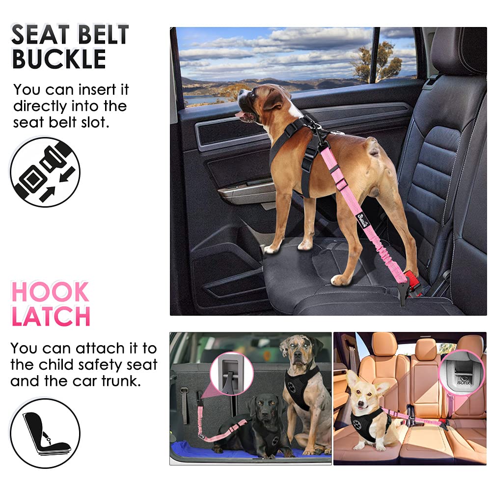 SlowTon pink seat belt buckle clip enables quick harness connections.
