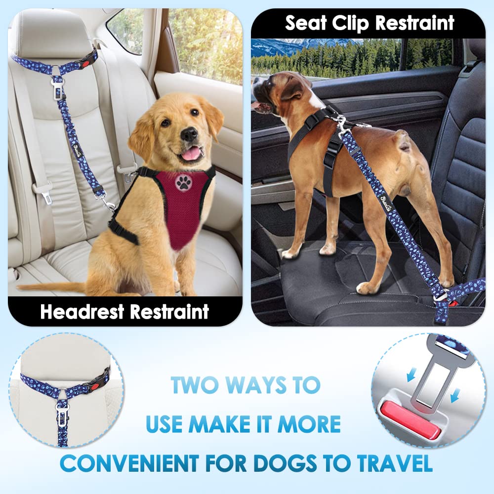 SlowTon dog seat belt 2-pack packaging showcases value and readiness.
