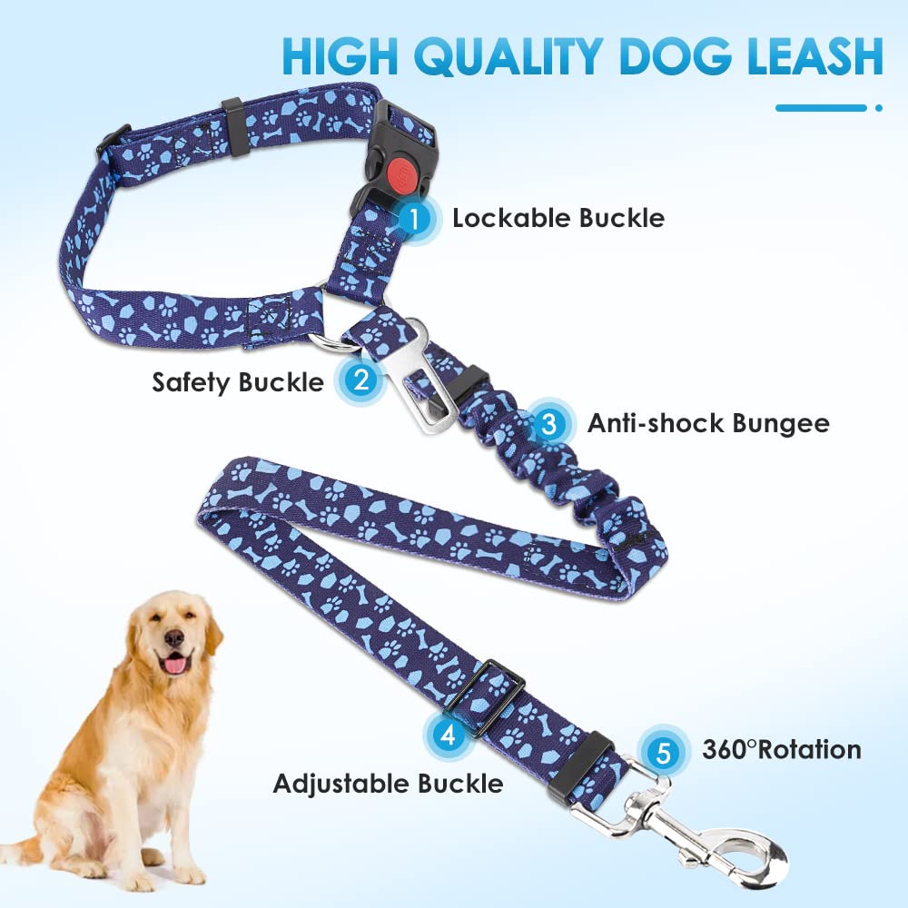 SlowTon dog seat belt 360-degree rotation buckle enables easy harness attachment.