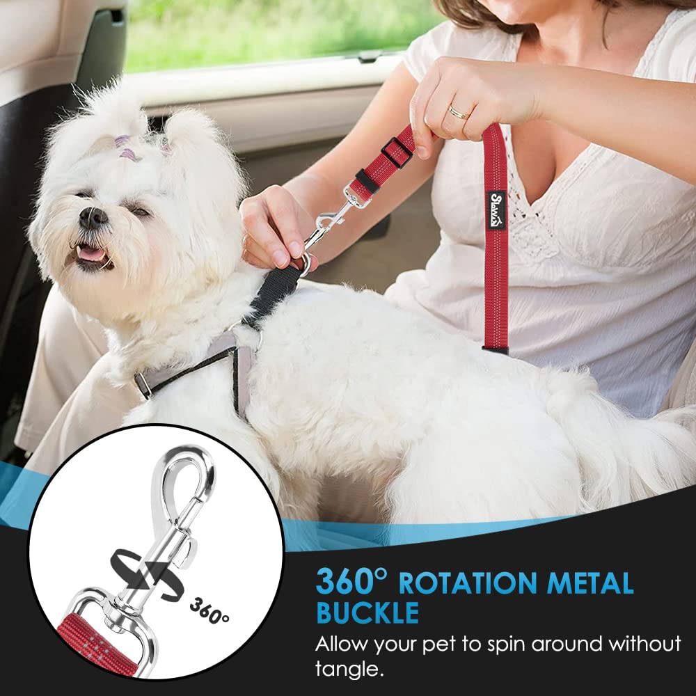 SlowTon dog seatbelt elastic bungee cushions jolts for smoother rides.