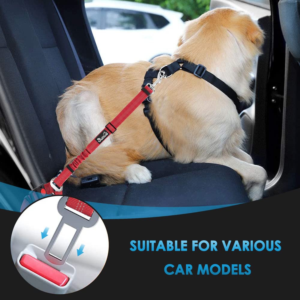 SlowTon dog seatbelt reflective stitching boosts visibility at night.