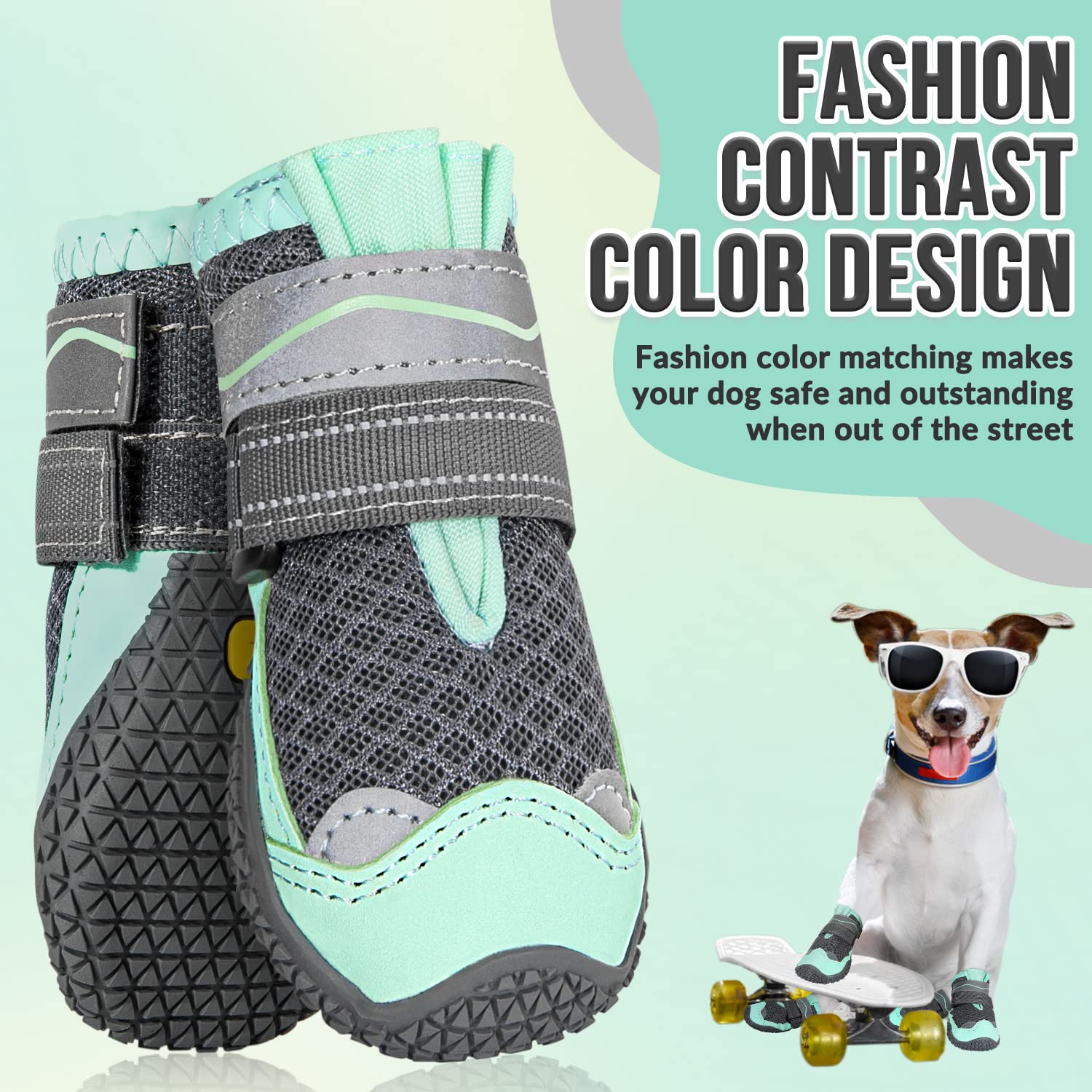 SlowTon dog shoes breathable mesh layers closeup for comfortable summer wear
