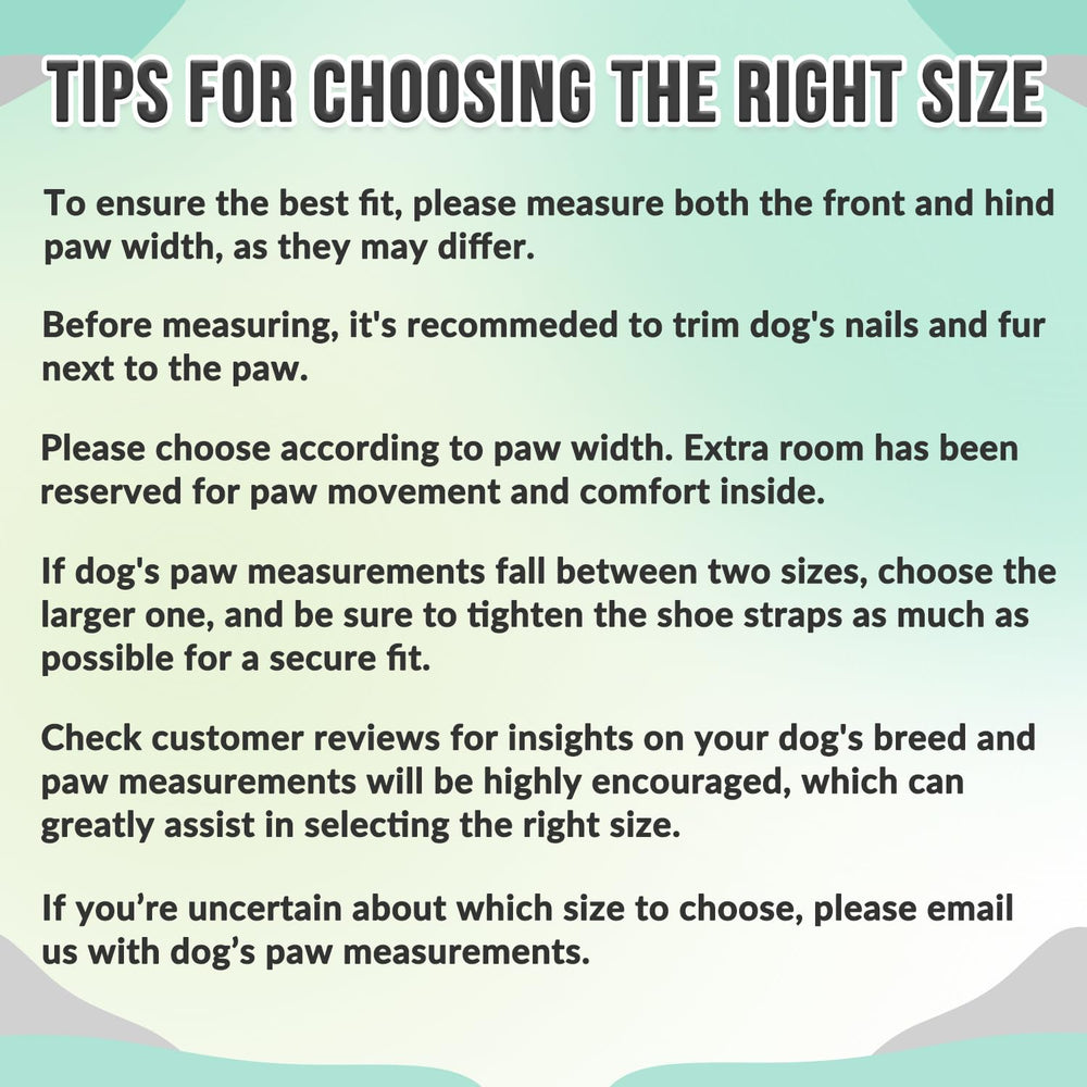 SlowTon dog shoes paw-fit measure graphic guides sizing for comfy fit