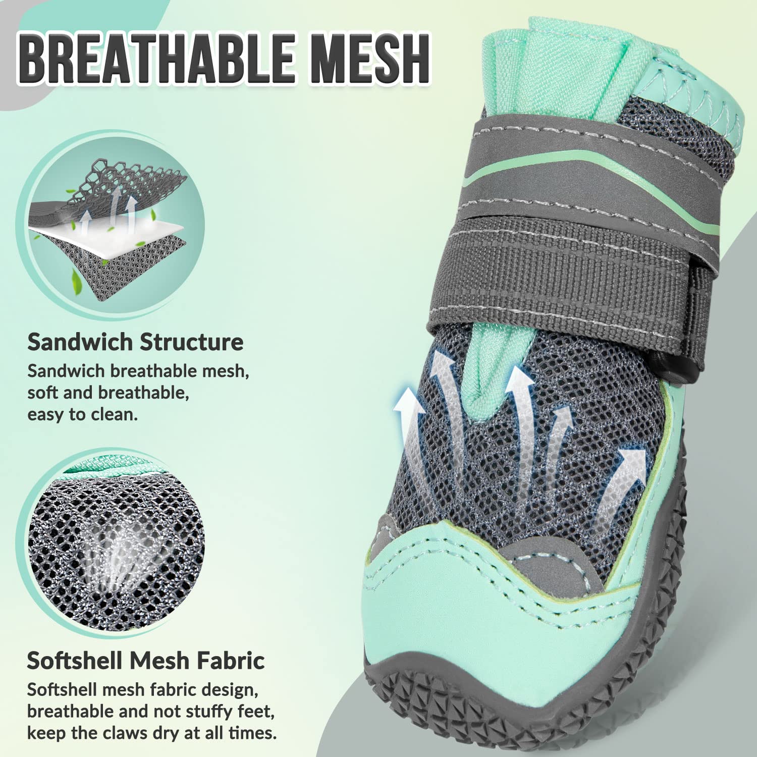 SlowTon dog shoes waterproof toe detail demonstrates paw protection on wet surfaces