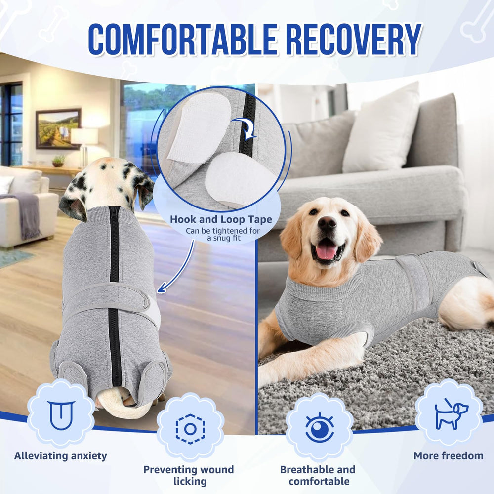 SlowTon recovery suit provides gentle comfort to help reduce dog anxiety.