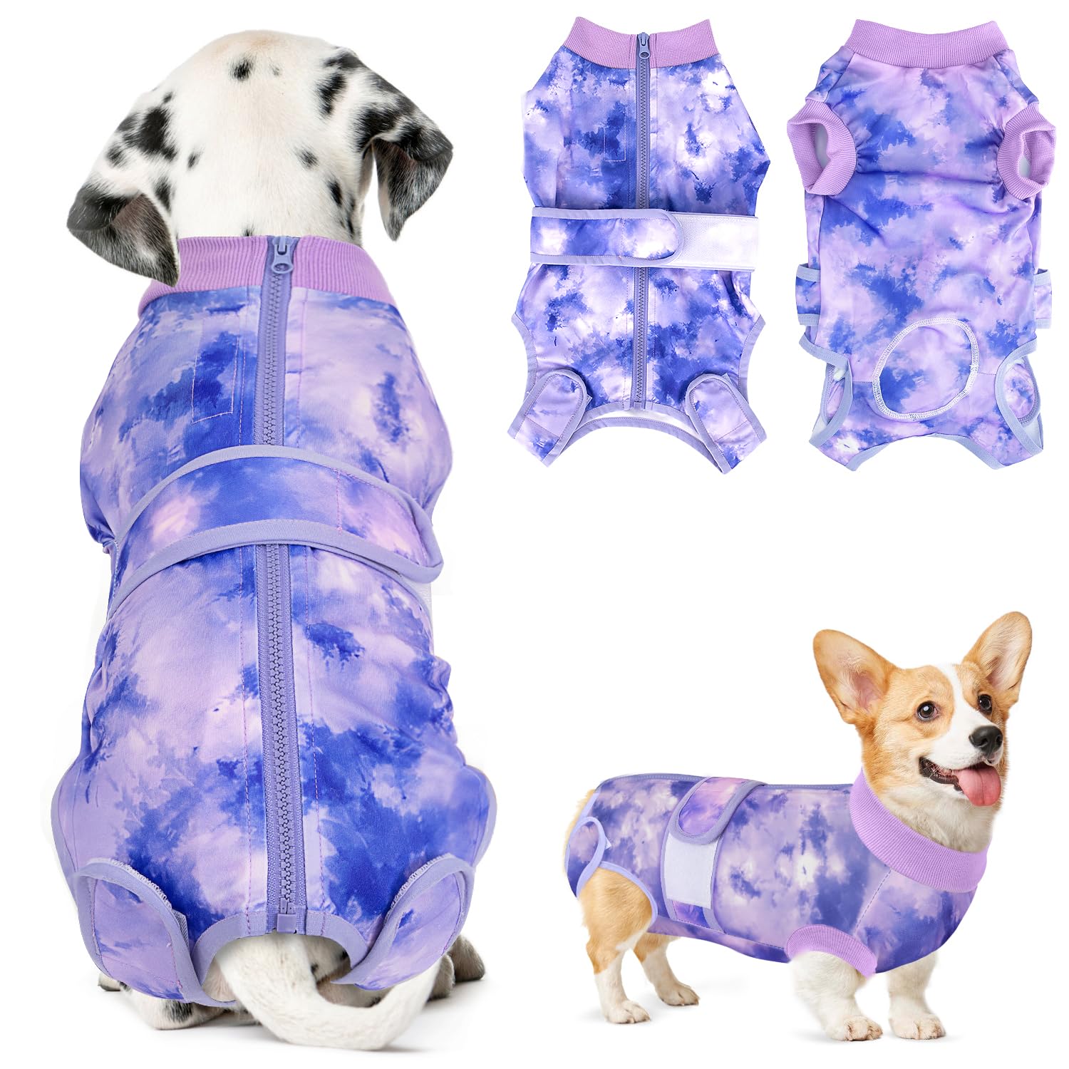SlowTon dog surgery recovery suit back zipper eases wearing and removal.