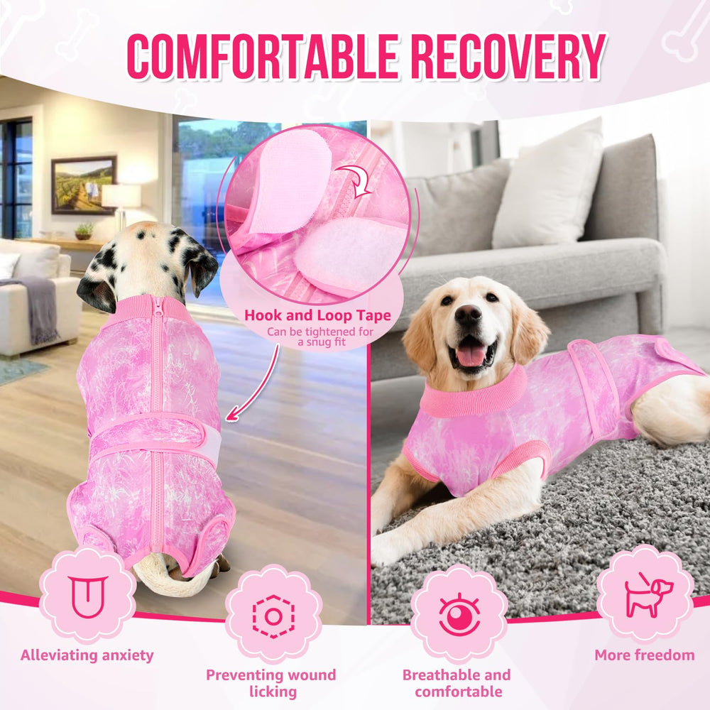 SlowTon dog surgery suit pink multi-purpose post-op and home wear