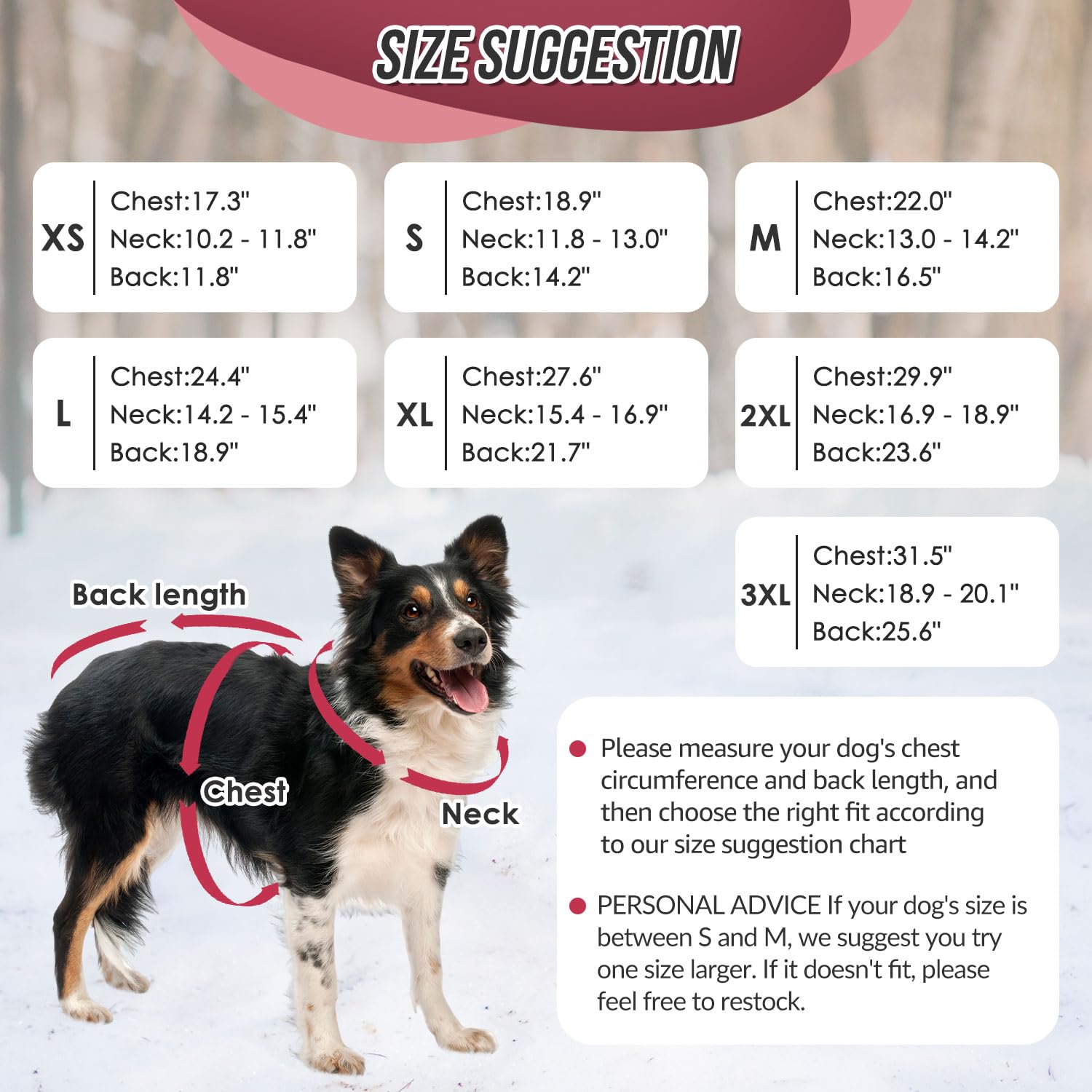 SlowTon dog winter coat elastic four-legged cuffs prevent slipping.
