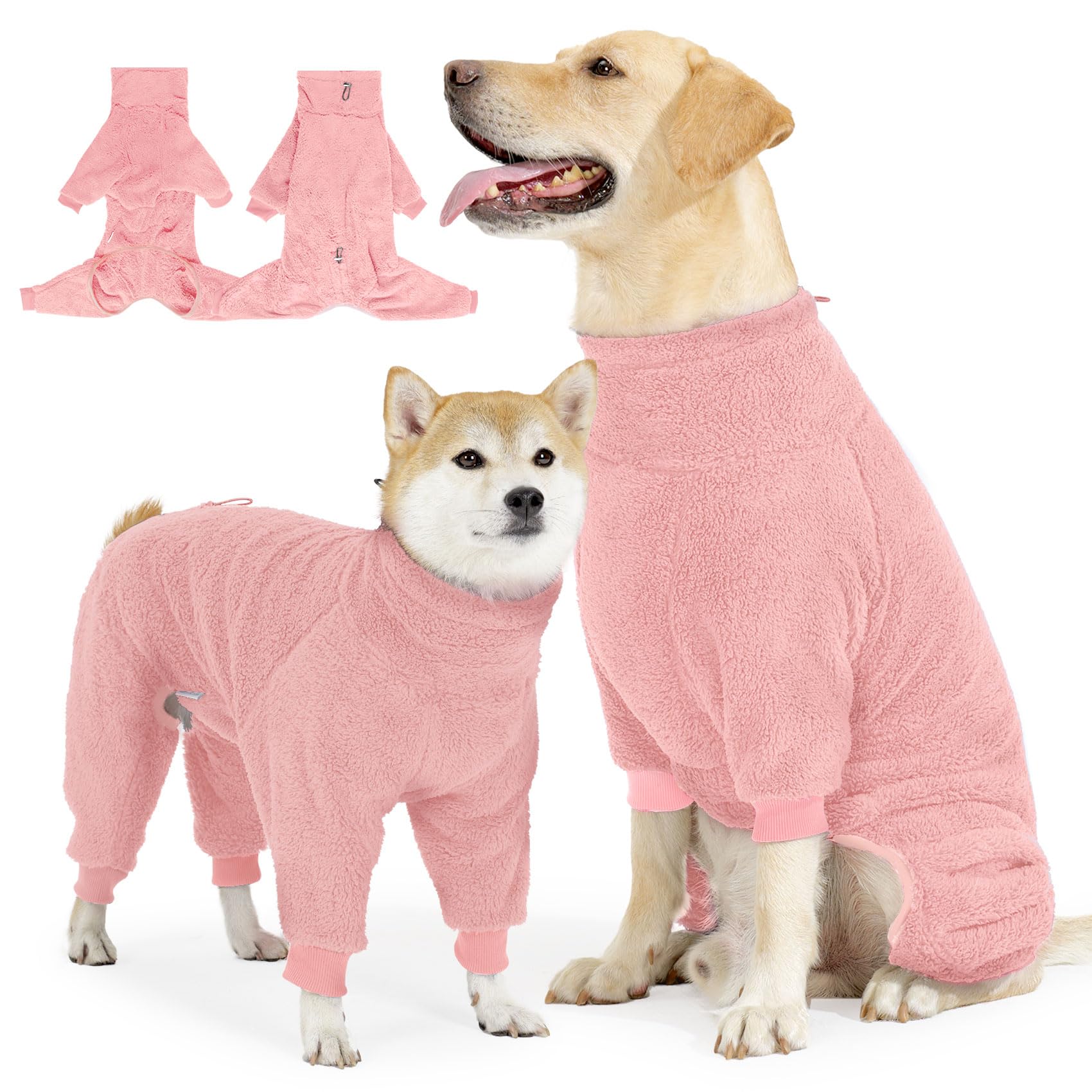 SlowTon dog winter coat showcasing double-sided fleece for warmth and cozy winter walks.