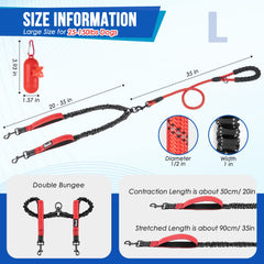 SlowTon double-leash-360-swivel demonstrates tangle-free walking with 360-degree rotation.