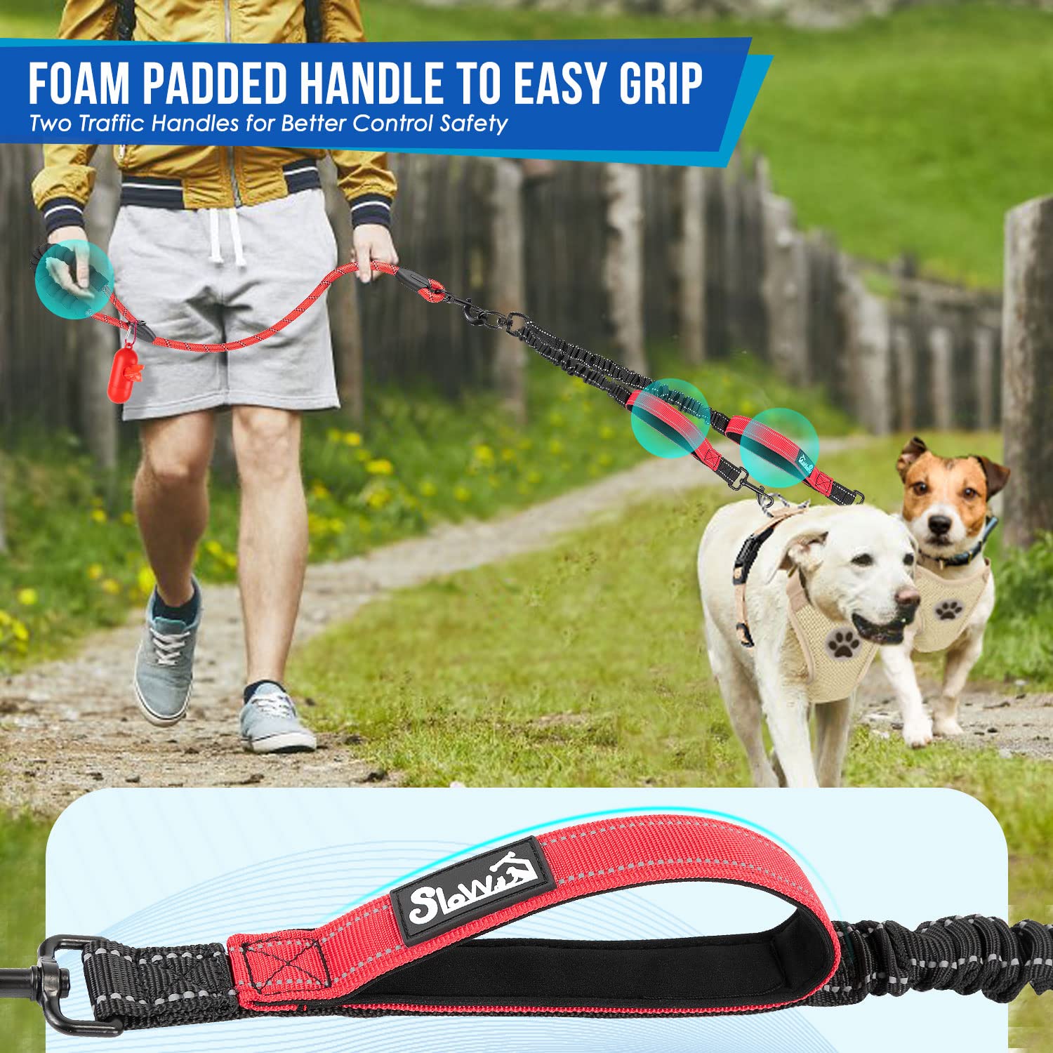 SlowTon padded-handles provide a comfortable grip during longer walks.