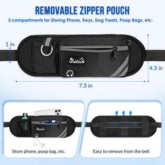 SlowTon hands free leash 2 dogs removable pouch keeps essentials within reach