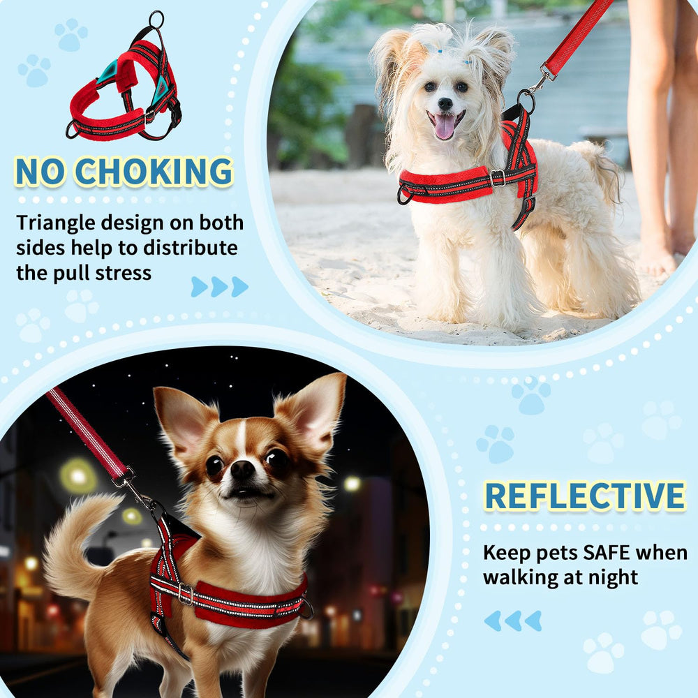 SlowTon harness soft flannelette lining cushions the puppy's skin.