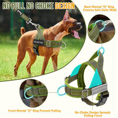 SlowTon harness soft padding green reduces friction for comfortable wear.