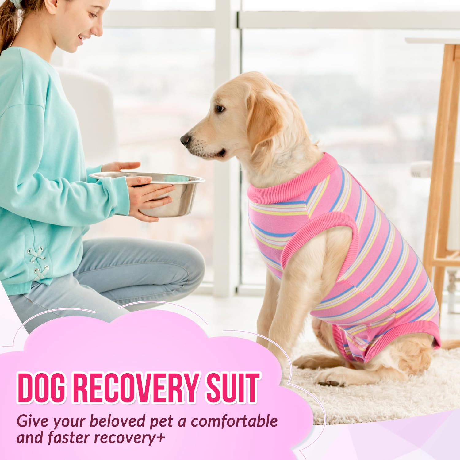 SlowTon machine-washable dog recovery suit for easy cleaning
