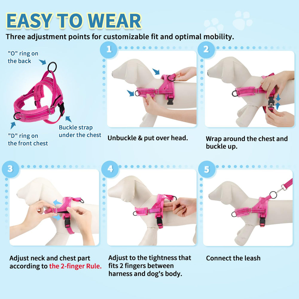 SlowTon medium-size-harness-reference-image helps choose the right fit for small to medium dogs.