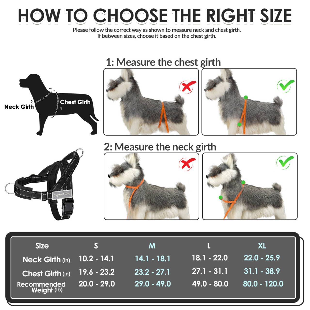 SlowTon No Pull Harness size-adjustable neck and chest for secure fitting.