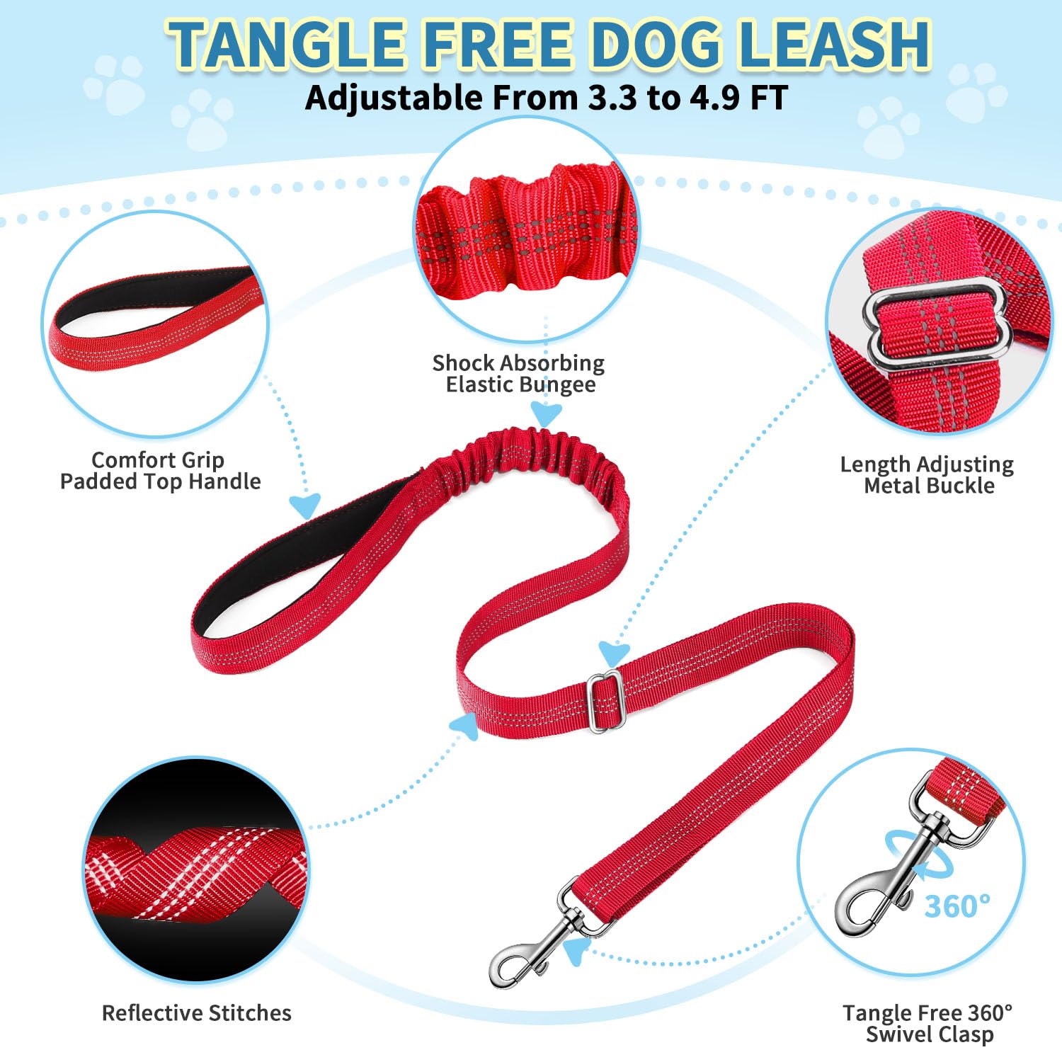 SlowTon padded-handle leash offers a comfortable grip on long walks.