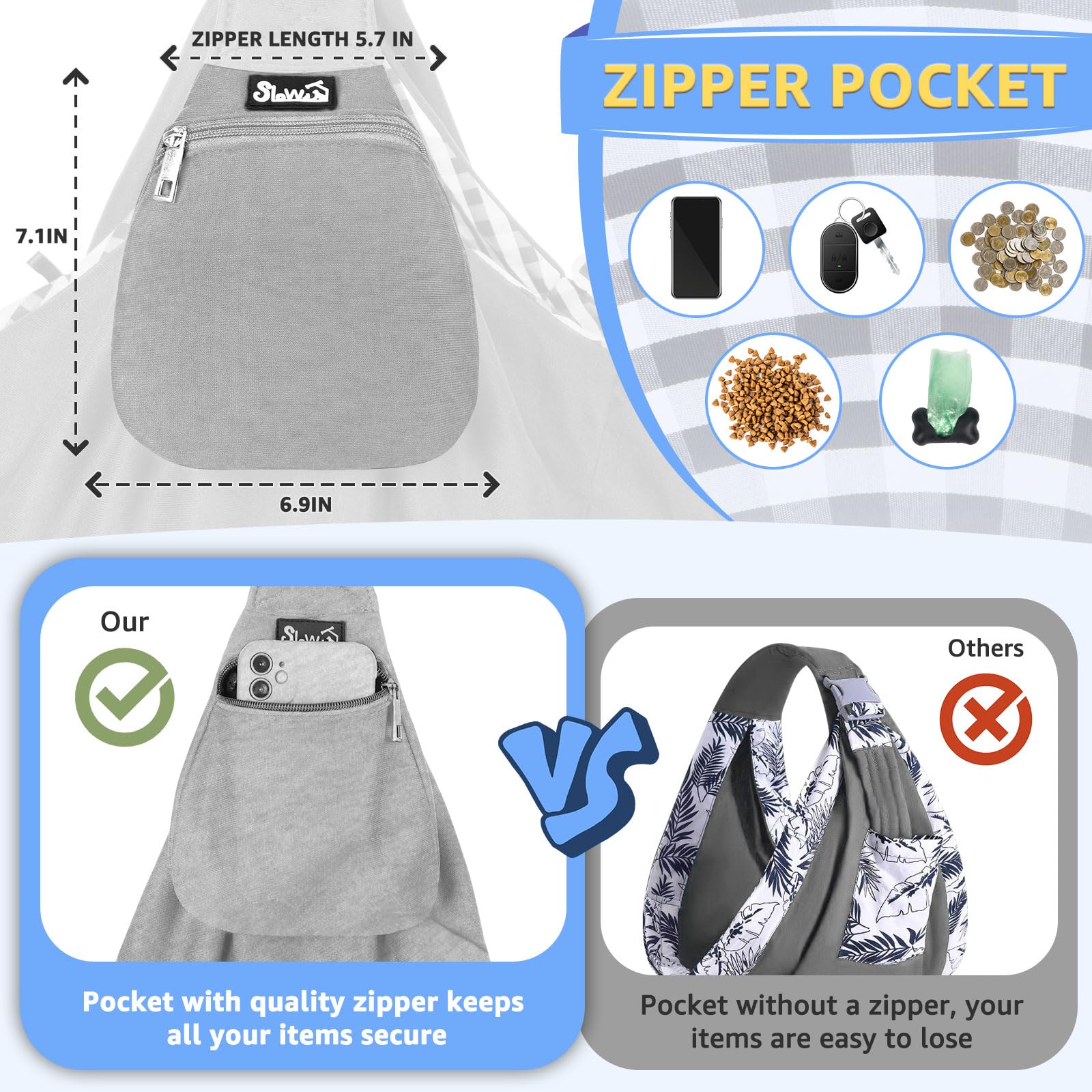 SlowTon pet carrier sling breathable cotton keeps pets comfy.