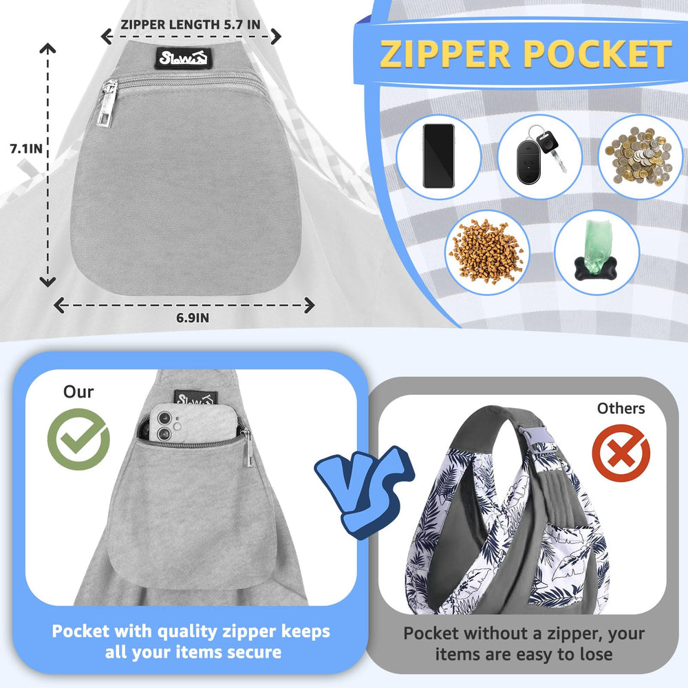 SlowTon pet carrier sling breathable cotton keeps pets comfy.