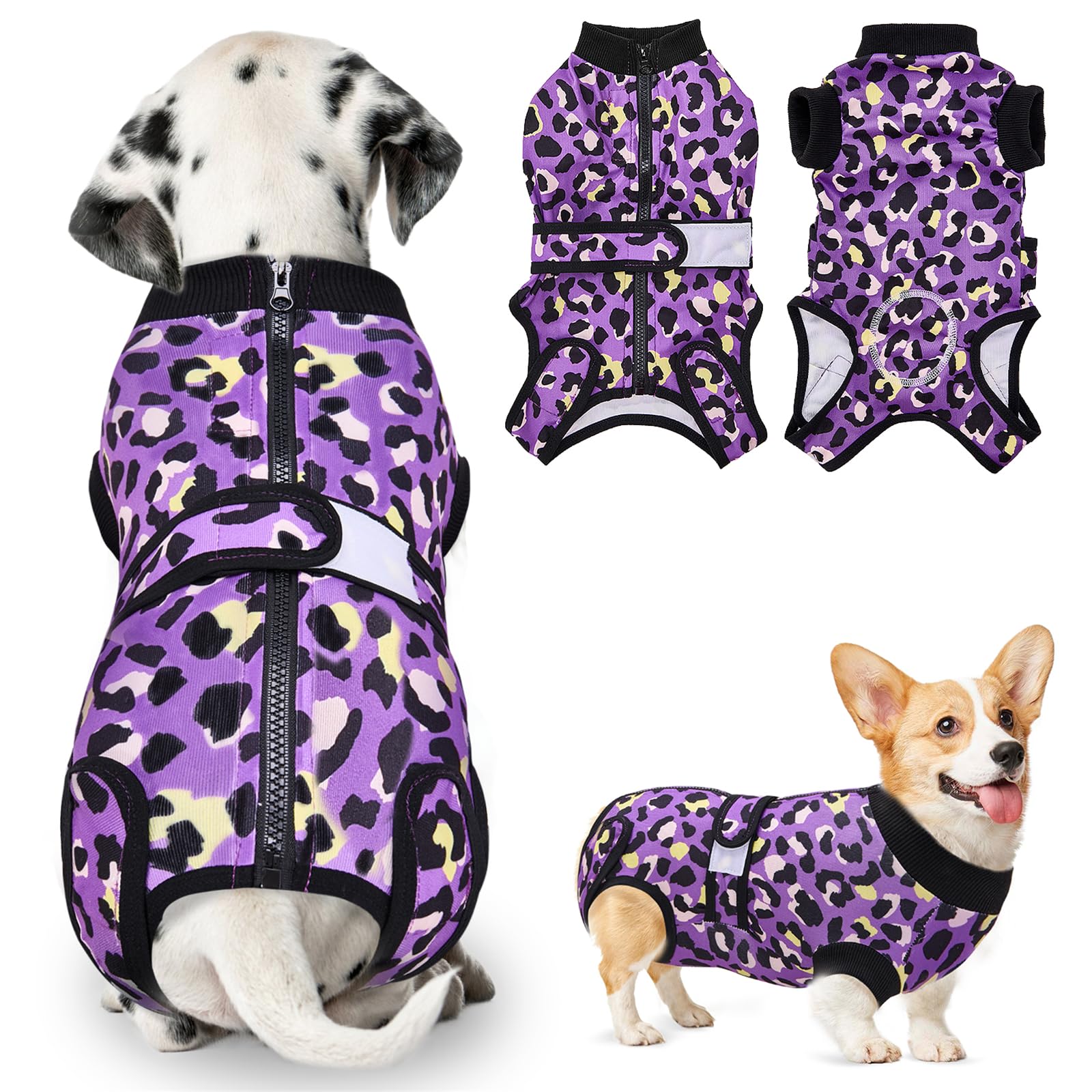 SlowTon Recovery Suit for Dogs with back zipper enables easy on/off during recovery