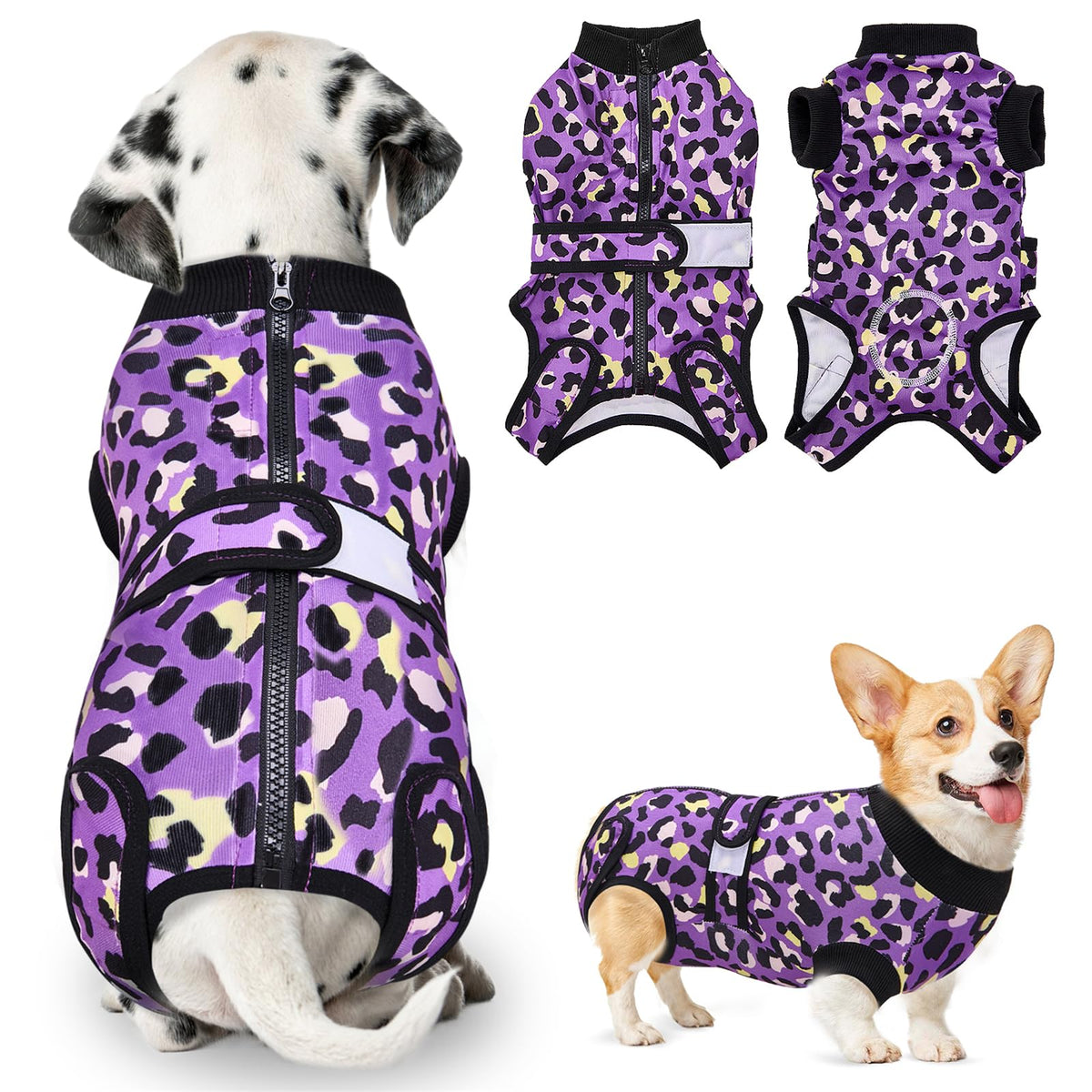 SlowTon Recovery Suit for Dogs with back zipper enables easy on/off during recovery