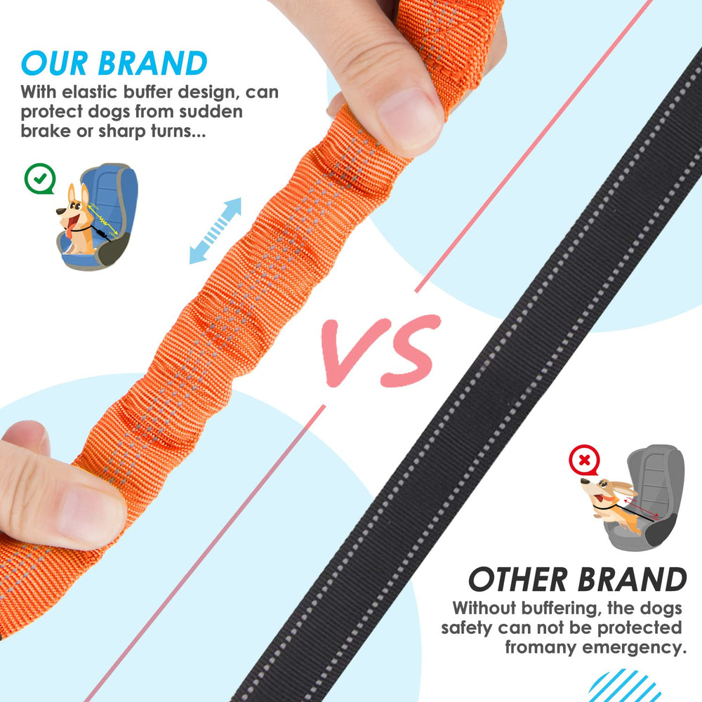 SlowTon seatbelt adjustable length lets dogs sit, stand, or lie without restriction.