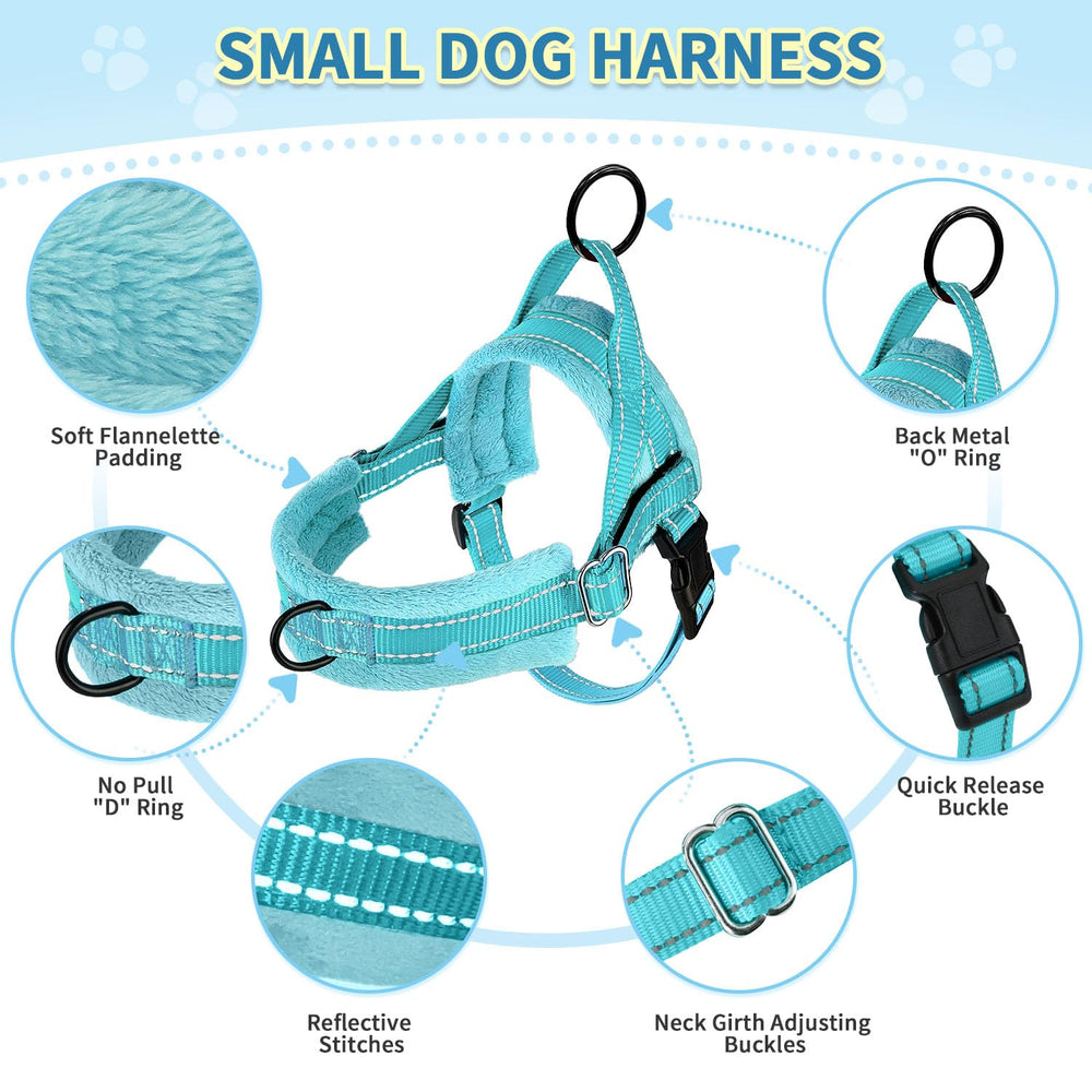 SlowTon small dog harness adjustable ensures a secure yet comfy fit.