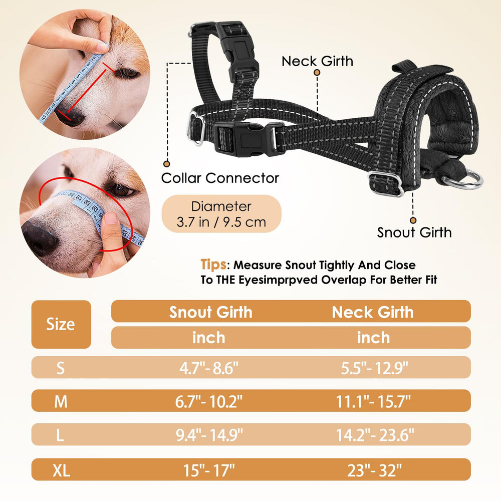 SlowTon Soft Dog Muzzle adjustable snout and neck fit for comfort.