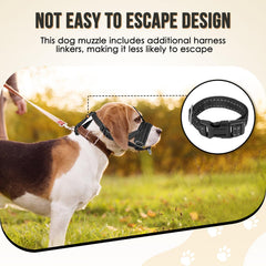 SlowTon Soft Dog Muzzle reflective straps improve visibility during walks.