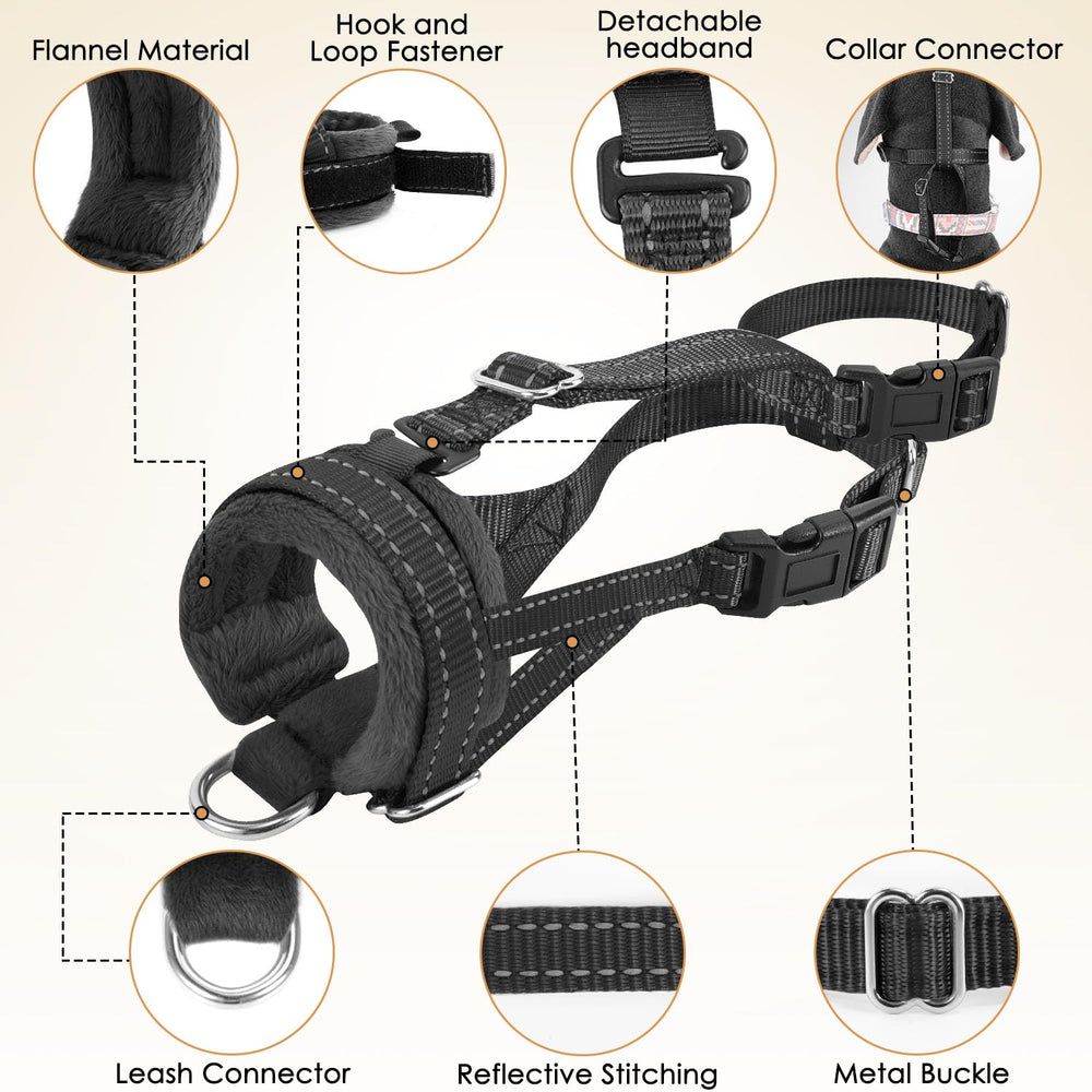SlowTon Soft Dog Muzzle secure fit with safety connection strap.