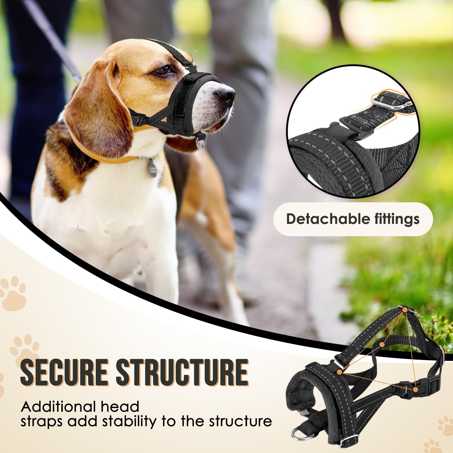 SlowTon Soft Dog Muzzle soft flannel padding provides cozy snout protection.