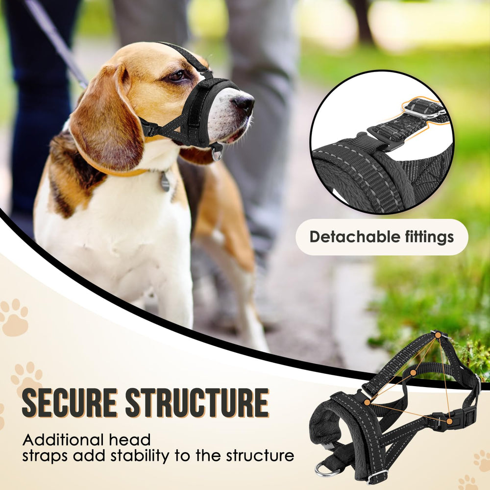 SlowTon Soft Dog Muzzle soft flannel padding provides cozy snout protection.