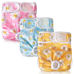 SlowTon Washable Dog Diapers 3-pack front view showing absorbent core and leak protection.